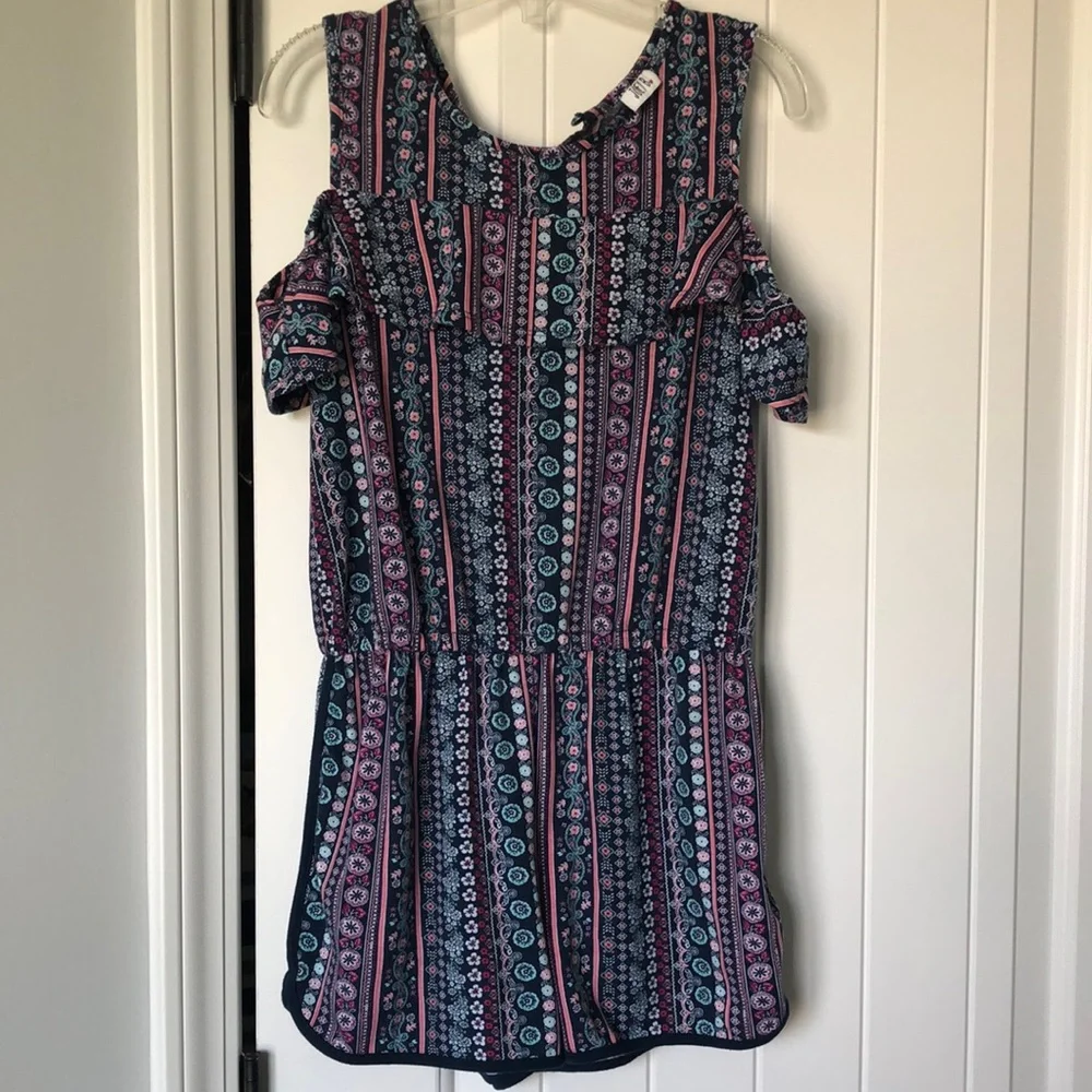 Joey B Romper Girls Size‎ XL Multicolored Cold Shoulder